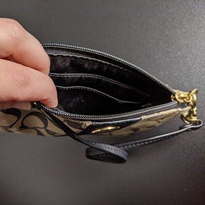Coach Bags - Coach PVC Leather Corner Zip Wristlet - Dark Brown Coach Bags - Coach PVC Leather Corner Zip Wristlet - Dark Brown